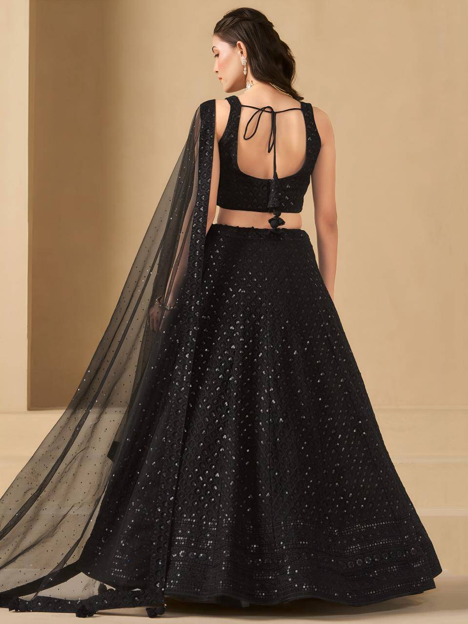 Florance vol 1 Georgette Black Affordable lehenga choli in bulk